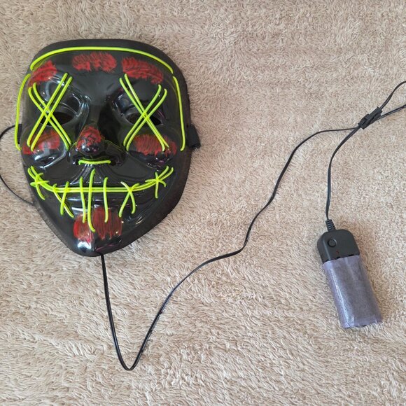 LED Purge Style Halloween Mask – Green Neon - Picture 3 of 7